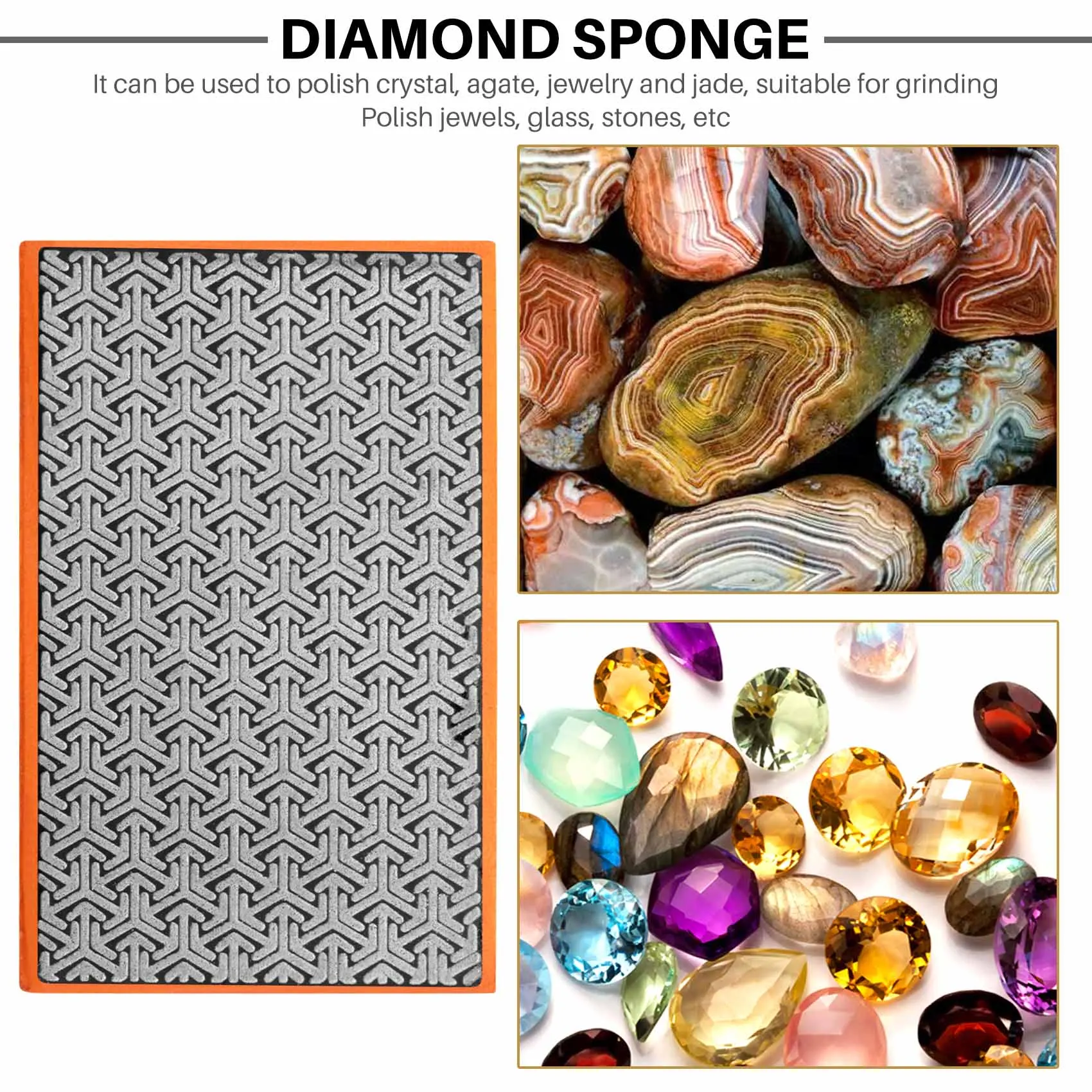 

A21I-Electroplated Diamond Hand Polishing Pads Foam Back For Granite Polishing Blocks Marble Grit 60-3000