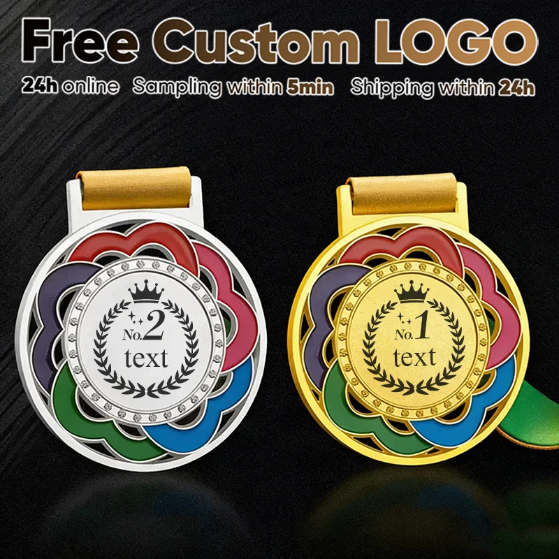 

Металлические наградные медали 65 мм с индивидуальным логотипом и лентой на шею, золотые, серебряные, бронзовые, для спорта, академических мероприятий или любых соревнований