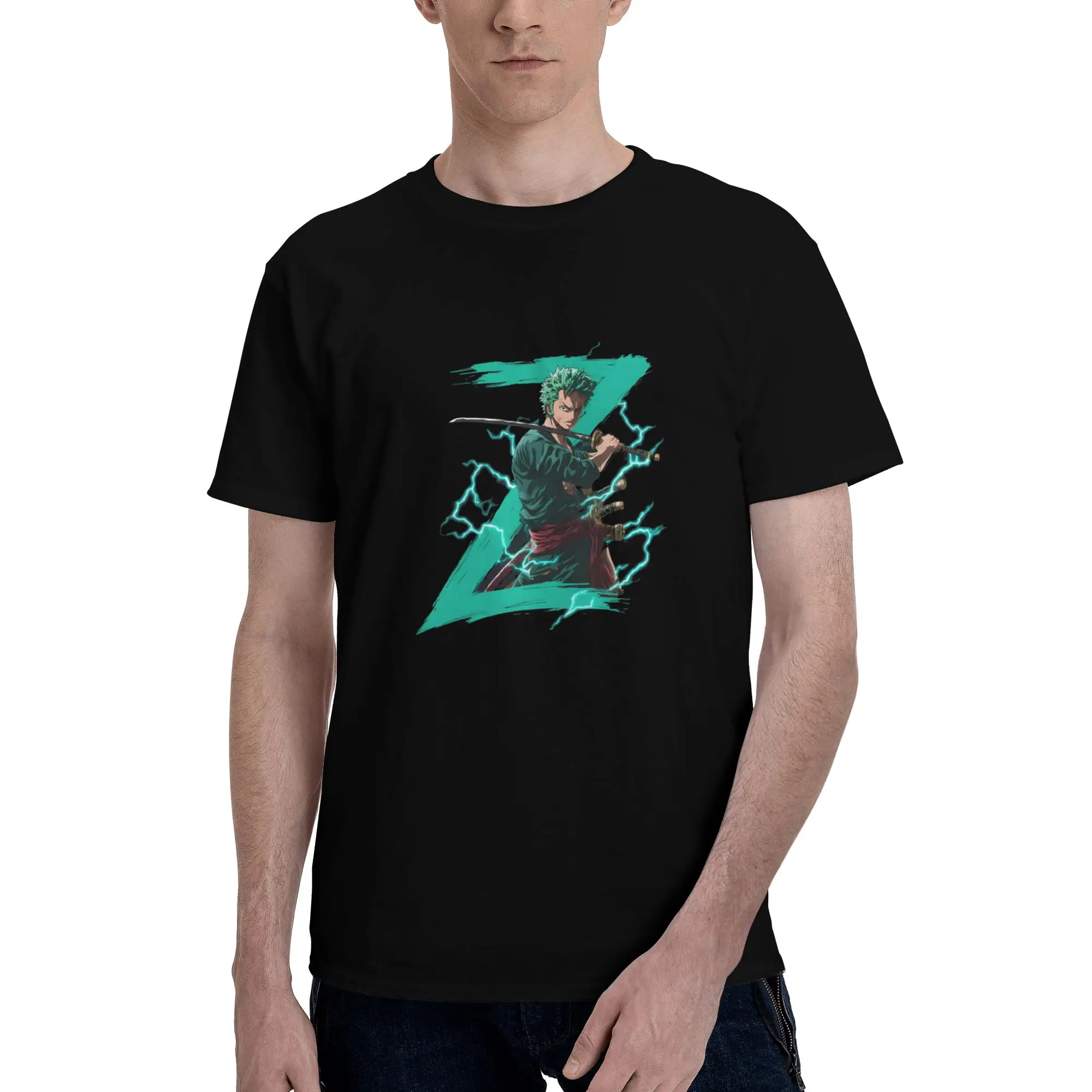 zoro.1 Lustiges Grafik-T-Shirt aus 100 % Baumwolle, One Piece Tops Tees für Herren