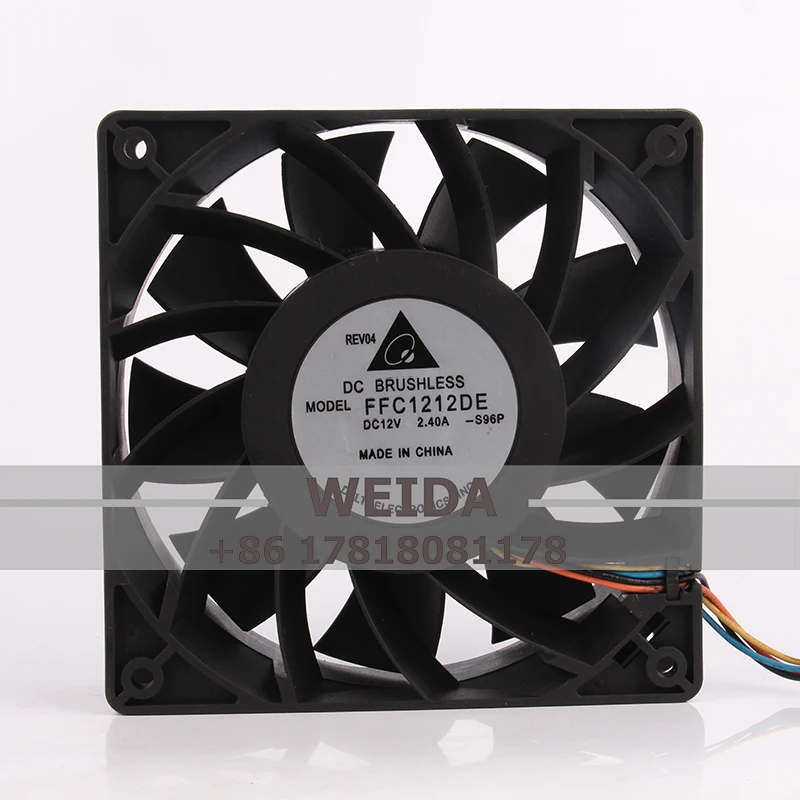 

FFC1212DE Case Cooling Fan for Delta DC12V 2.40A EC AC 120x120x38mm 12038 12CM Violent High Air Volume Server Heat Dissipation