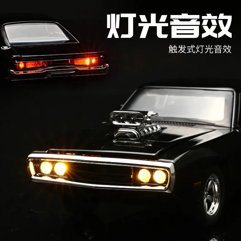1:32 Charger 1970 Supercharged Modified American Muscle Car Alloy Metal Diecast Model Car Home Decoration Desktop Display view 4