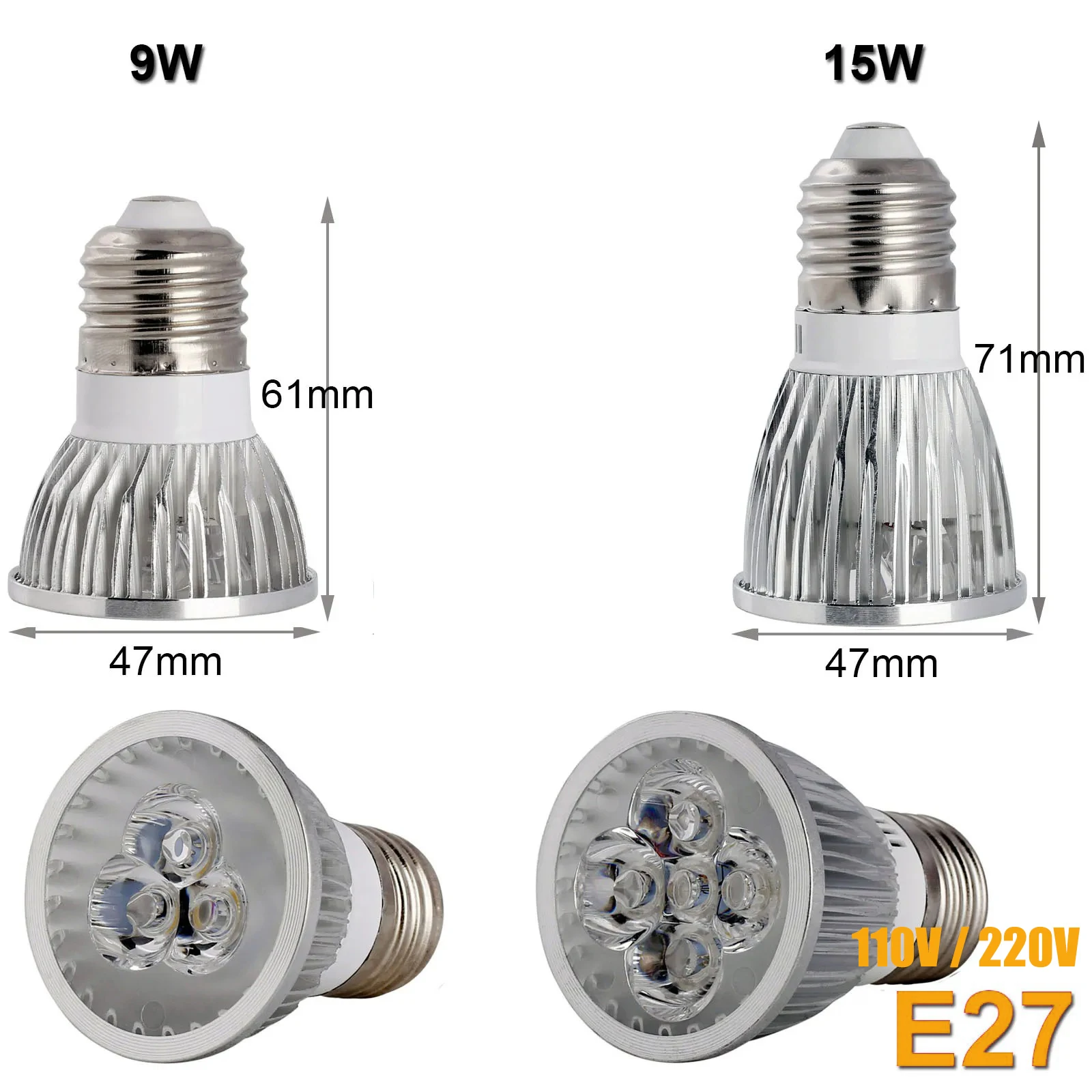 10 X Ledバルブスポットライト9 W 15 W Gu 10 MR 16 3200 k装飾ランプE 27超点灯冷/暖/中性白色応急点