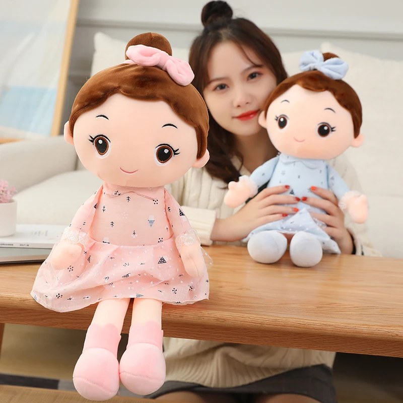 90cm Cute Angel Girl Plush Toy Lovely Stuffed Anime Figure Doll Wear Beautiful Dress Soft Toys For Girls Nice Christmas Gifts