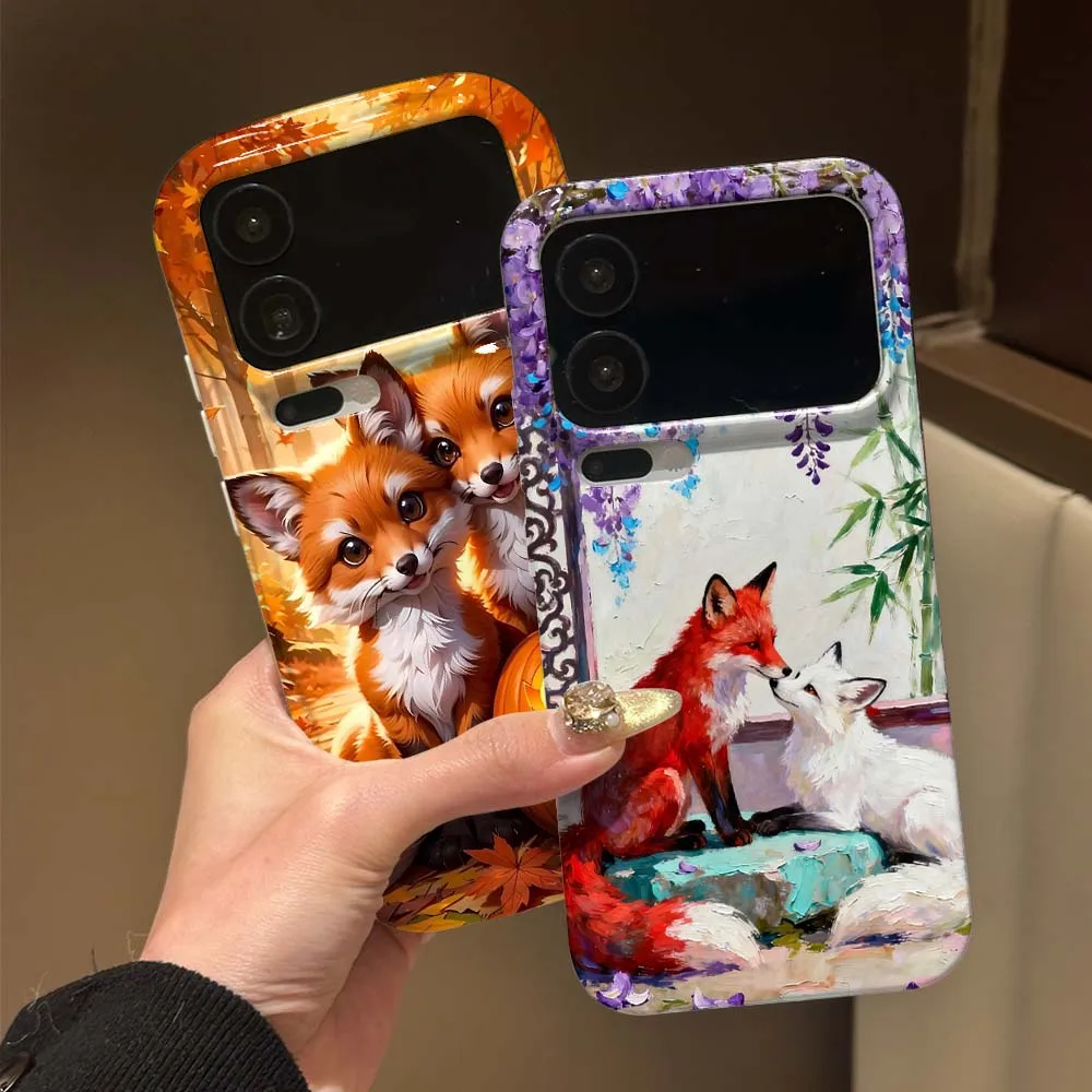 

Cartoon Anime Fox Cute Cover For Xiaomi 17 15 14 14T 13 12T 11 11i 11X Pro Max Lite NE 5G Feilin Wave Oil Shell