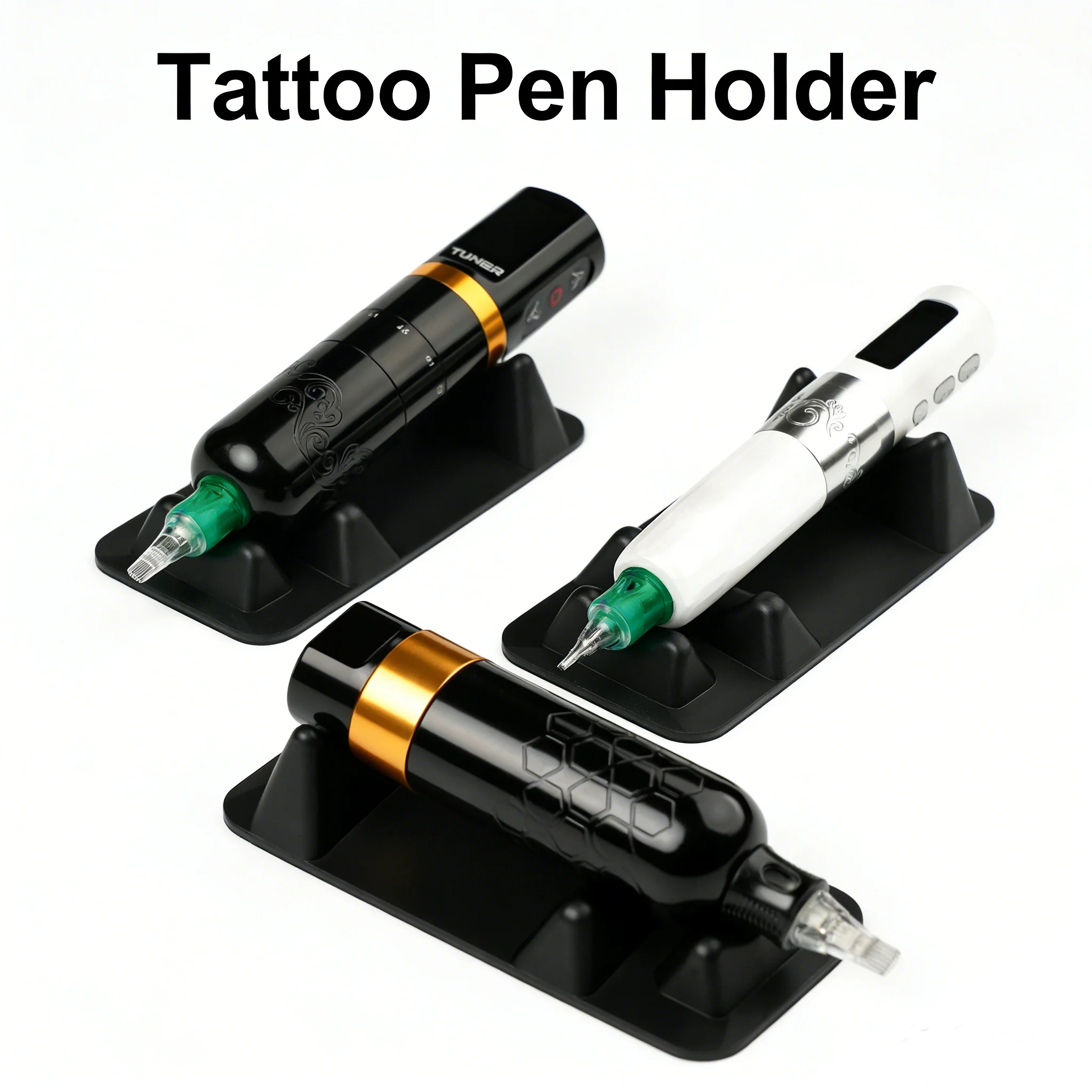 

5PCS Black Silicone Tattoo Machine Pen Holder Permanent Makeup Tattoo Machine Display Stand Tattoo Accessories