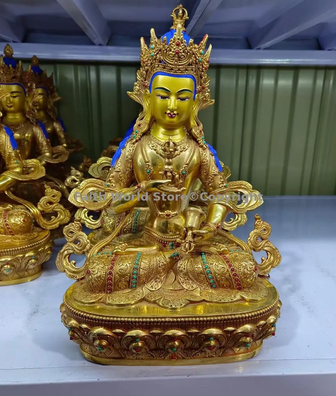 Buddhism COPPER gilding Vajrasattva Vajra Power buddha Tibet Buddha statue HOME Altar worship Effective protection 31cm large