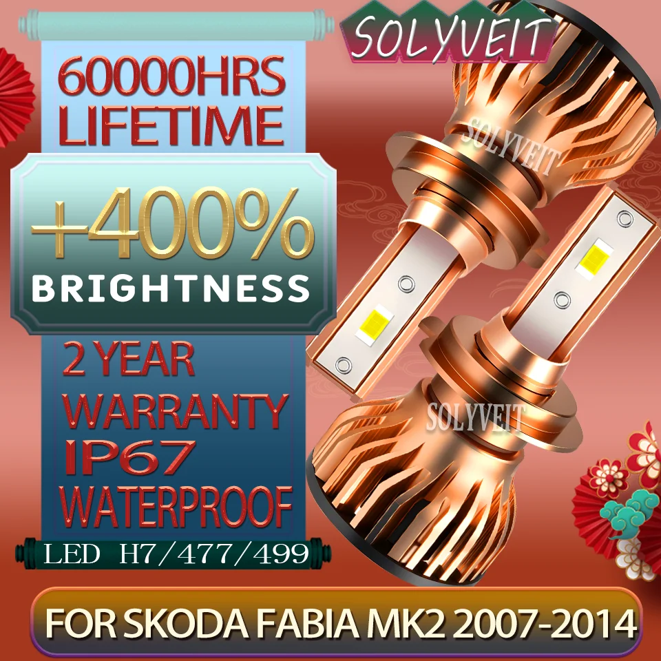 

H7 477 Instant Installation All-Weather Performance Headlight LED For Skoda Fabia MK2 2007 2008 2009 2010 2011 2012 2013 2014