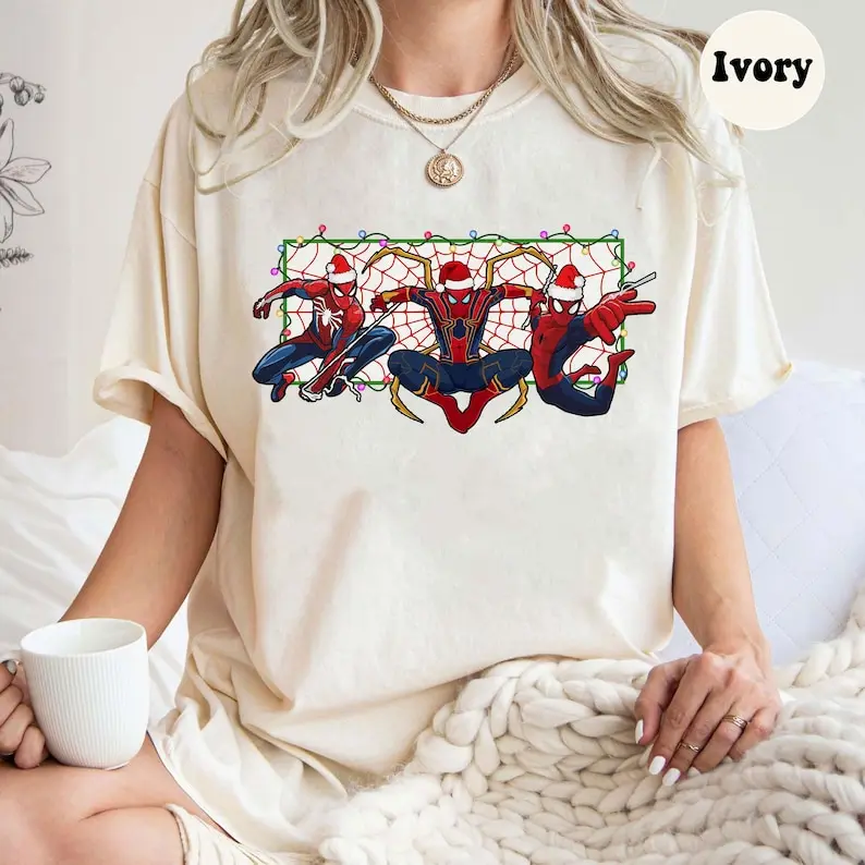 

Spider Man Christmas Comfort Color Shirt Avengers Spiderman Shirt Spider Christmas T Shirt Amazing Spider-Man