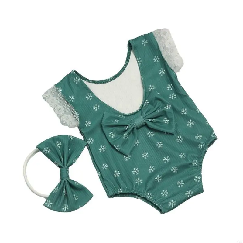 

96GC 2PCS Новорожденный фото реквизит праздничный рождественский костюм Bowknot Headd