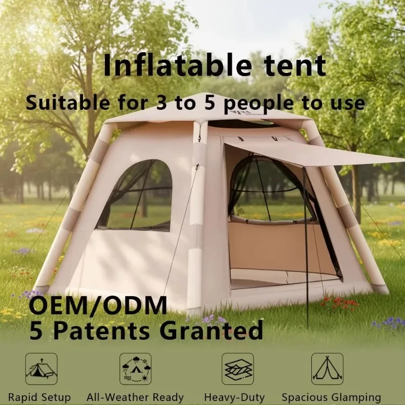 #￥Ventilated UV-Resistant Home Inflatable Ridge Tent for Stable for Level 7 Wind, OEM Support