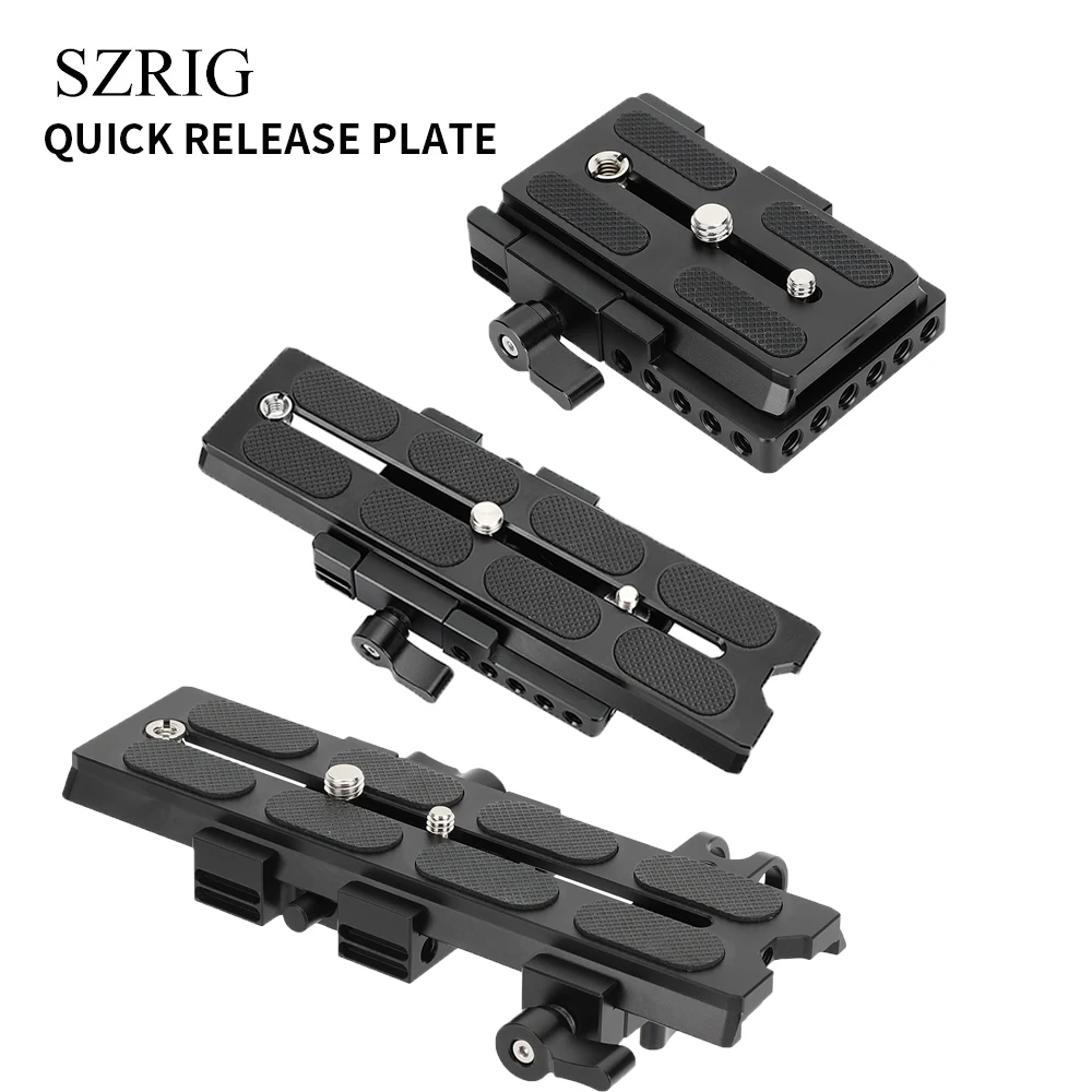 SZRIG Manfrotto-Type Quick Release Plate with Clamp Set 178mm/95mm Plate For Arca Swiss Tripod Monopod Ball Head