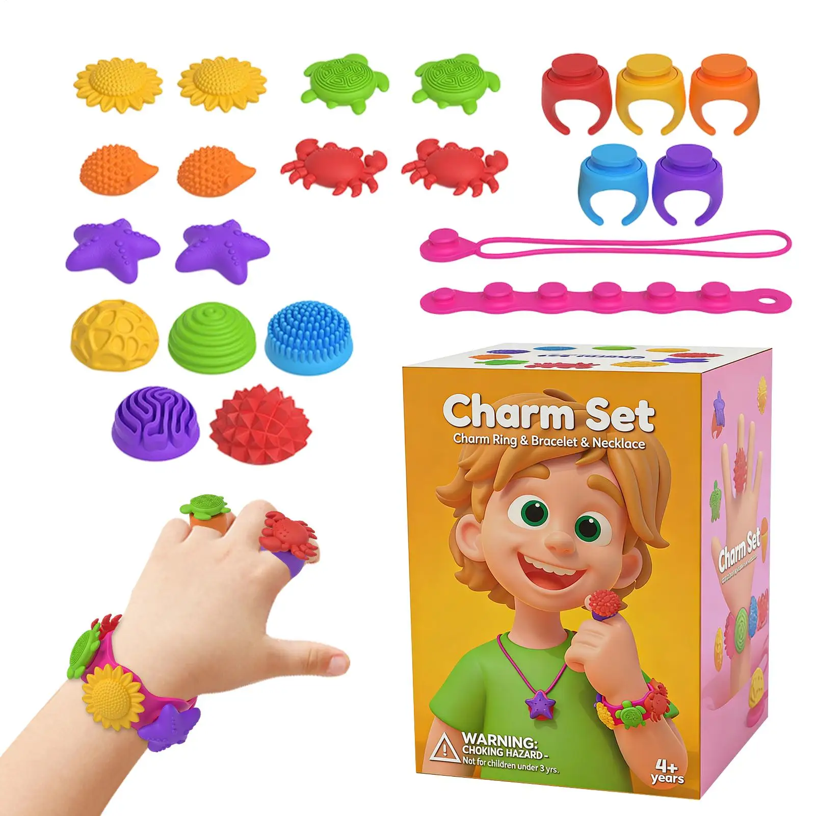 Fidget Toys Silicone Stress Relief Supplies Texture Sensory Toy for Boys Girls Students Office Travelers Classroom Car Rides
