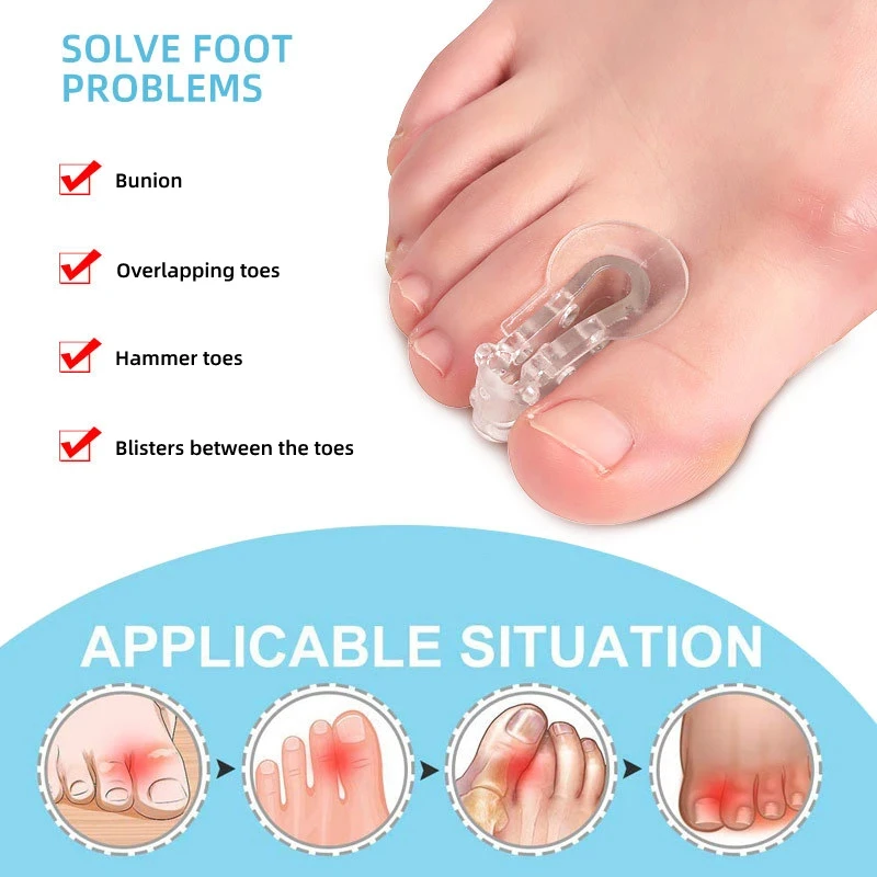 

32pieces=16pairs Silicone Hallux Valgus Corrector Foot Care Gel Toe Separator Bunion Bone Ectropion Adjuster Toe Outer Appliance