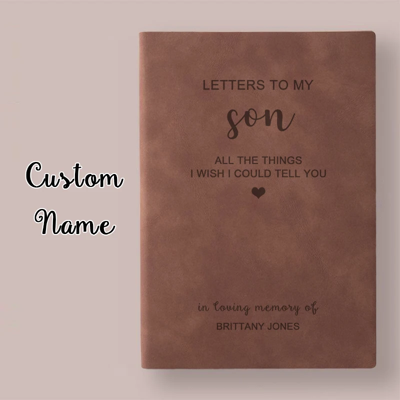 Leather Letters To My Son Loss Of A Child Memorial Journal Letters To Child In Heaven Journal Son Memorial Notebook Customzied