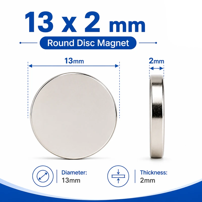 Runde Magnete mit Klebstoffrückseite 13x2mm Superstark Neodym-Scheibenmagnete mit Doppelseitigem Klebeband Kühlschrankmagnet – Detail 7