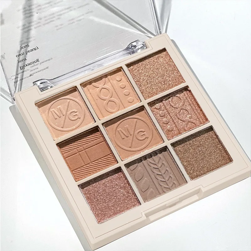 Paleta Cieni do Powiek 9 Kolorów Matowe Perłowe Brokatowe Wykończenie Makijaż Rozświetlający Nisko Naprawdzające Ziemiste Kolory Codzienny Makijaż Paleta Cieni do Powiek