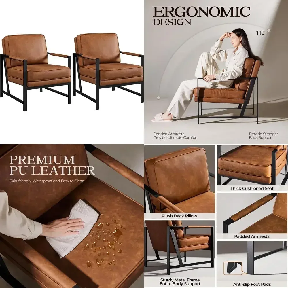 

Горячая распродажа: Кресло в ретро-стиле из искусственной кожи: с мягким сиденьем для комфорта, 105 ° Позиция сидя на спине, идеально подходит для современного чтения