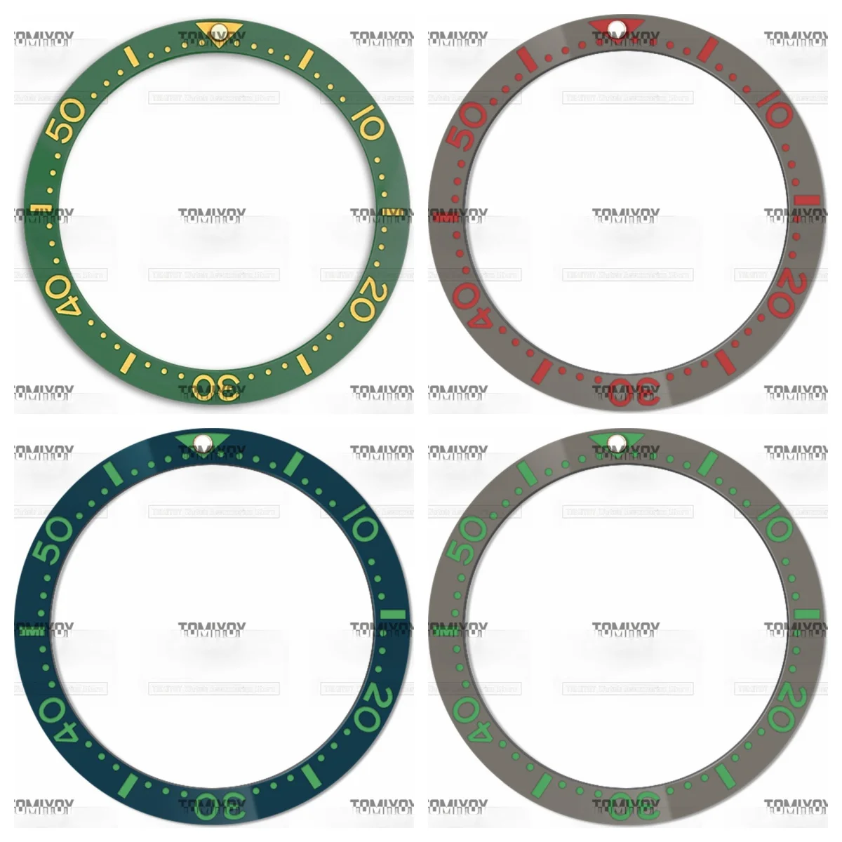 Inserto de bisel de reloj plano de cerámica, 38MM, verde, morado, azul, apto para reloj de pulsera mecánico SKX