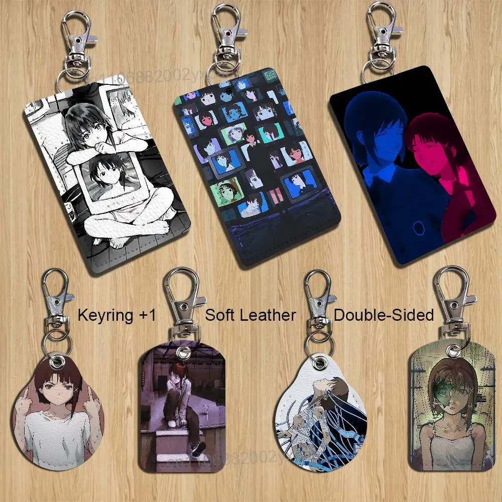 Alice Mizuki Lain Iwakura Experiments Holder For Bank Business Work Card Holder Student Card Case Bus Card Keychain