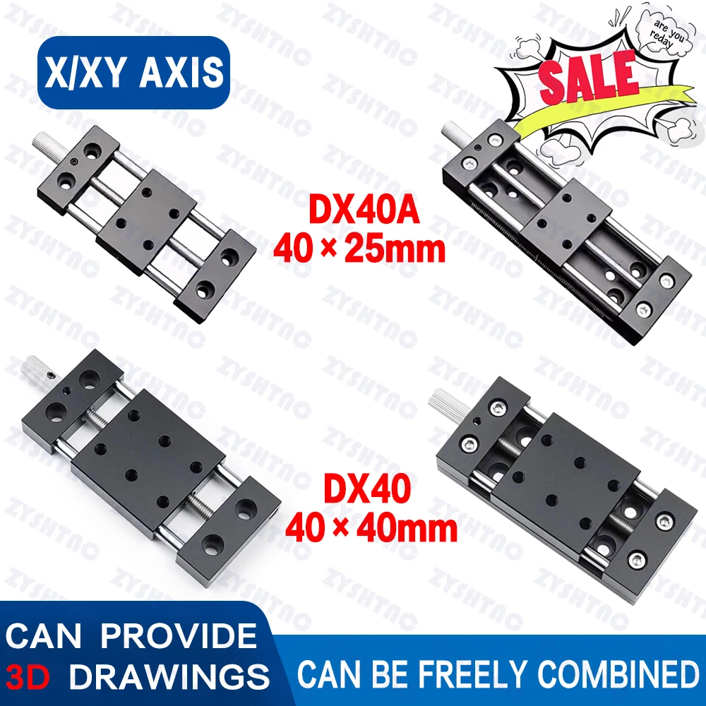 xknej-高精度手動スライドテーブル-x軸-40-40a-40×25mm-スクリューガイド-精密調整ステージ-光学軸ガイド-ストローク-20-95mm