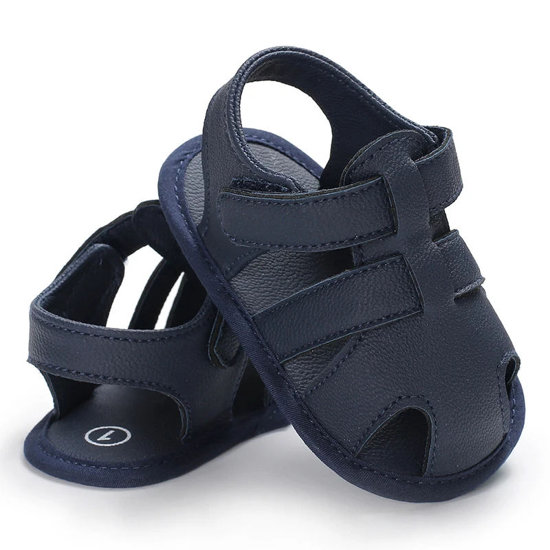 Soft Leather Sandals For Babies Aged 0-18 Months Summer Toe And Anti Kick Soft Soles Toddler Walking Shoes