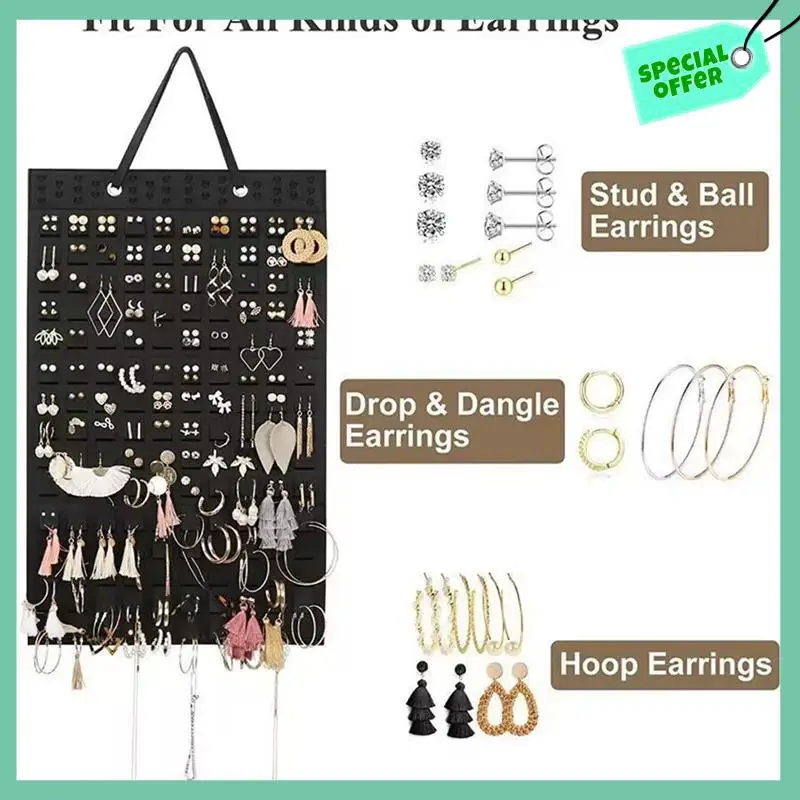 

1 Piece Hanging Jewellery Organiser Holds Up To 300 Pairs For Girls And Women Red