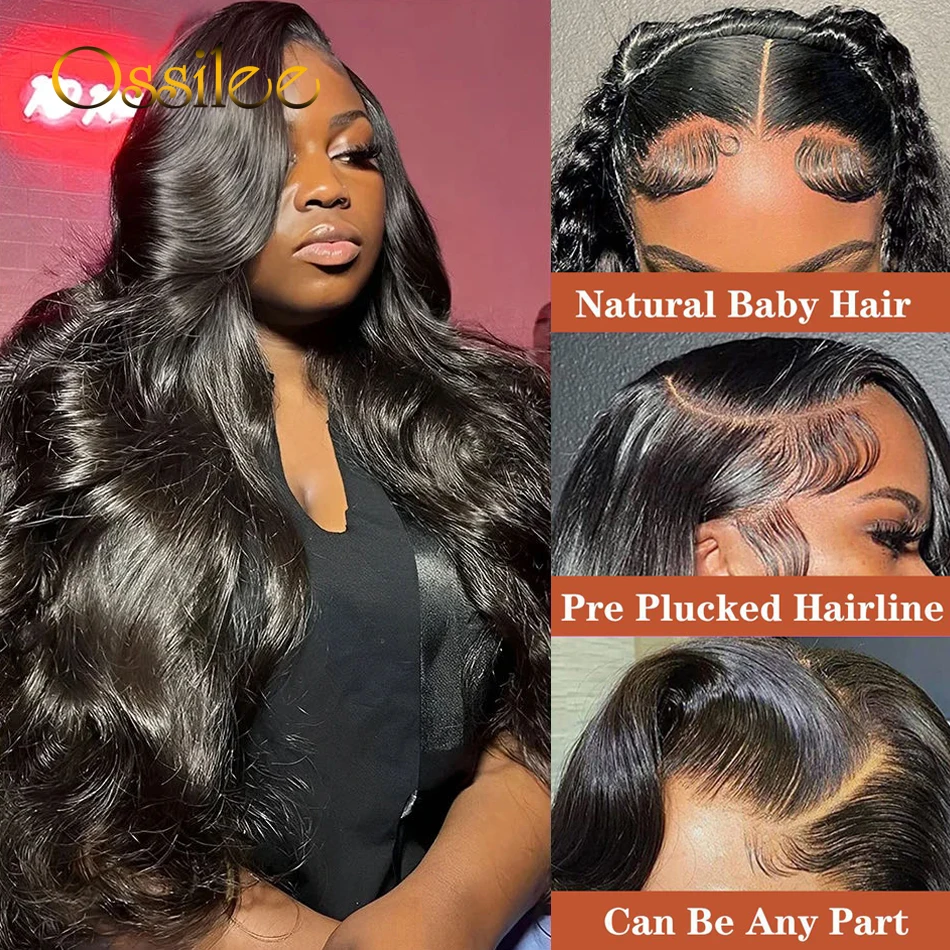 Ossilee 300 Density Body Wave Wig Human Hair 13x6 HD Lace Frontal Wigs Pre Cut Lace 5x5 HD Lace Closure Human Hair Wigs