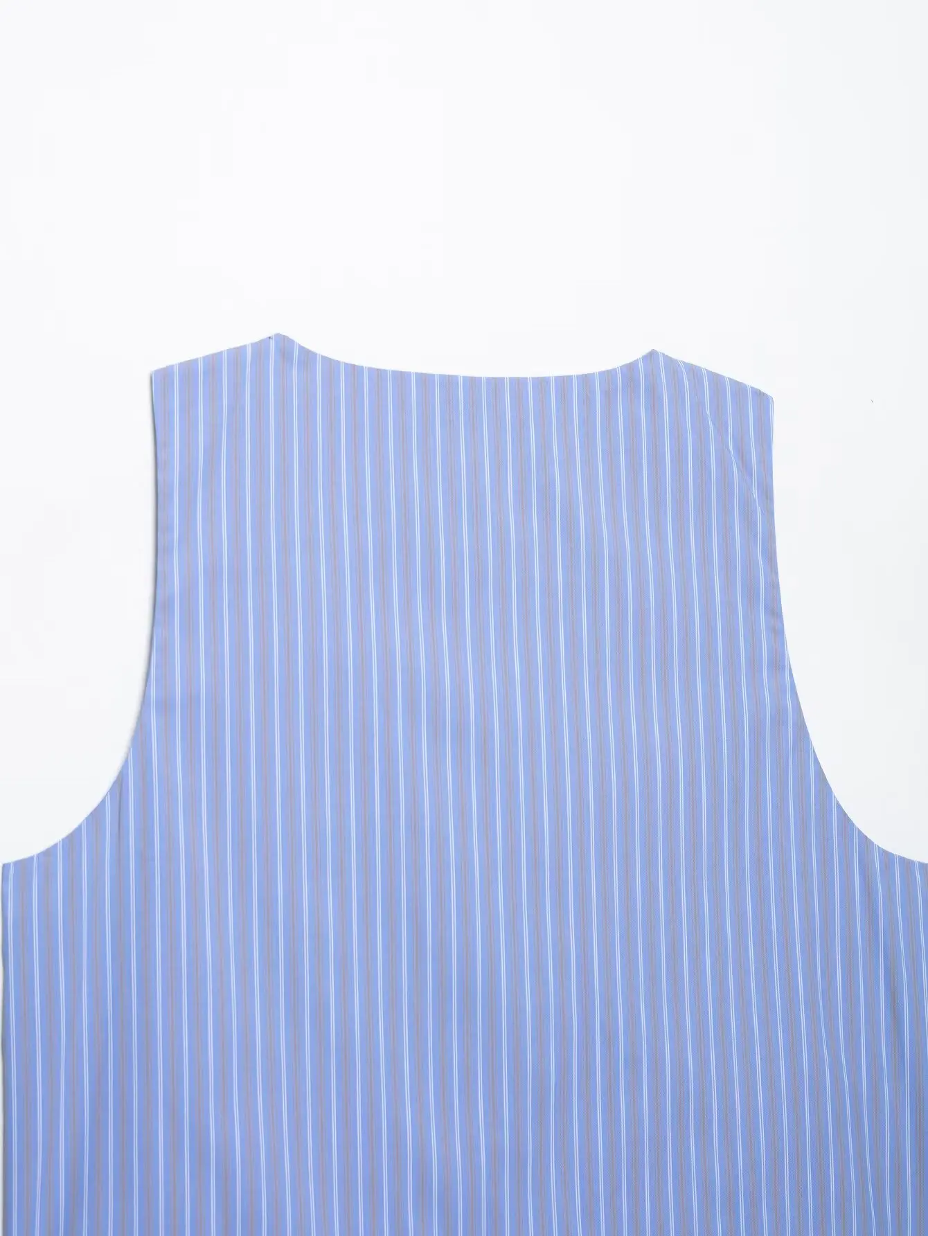 Zevity Women Fashion Sleeveless Striped Print Vest Blouse Office Lady Button Business Shirt Chic Chemise Blusas Crop Tops LS9055