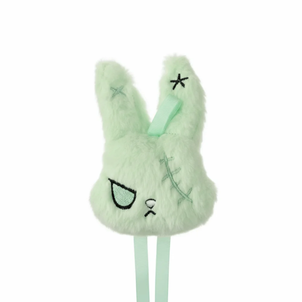 Cute Plush Dark Bunny Plush Doll Embroidered Cute Design Rabbit Bag Charm Skin Friendly Gothic Style Bunny Keyring Friends Gift