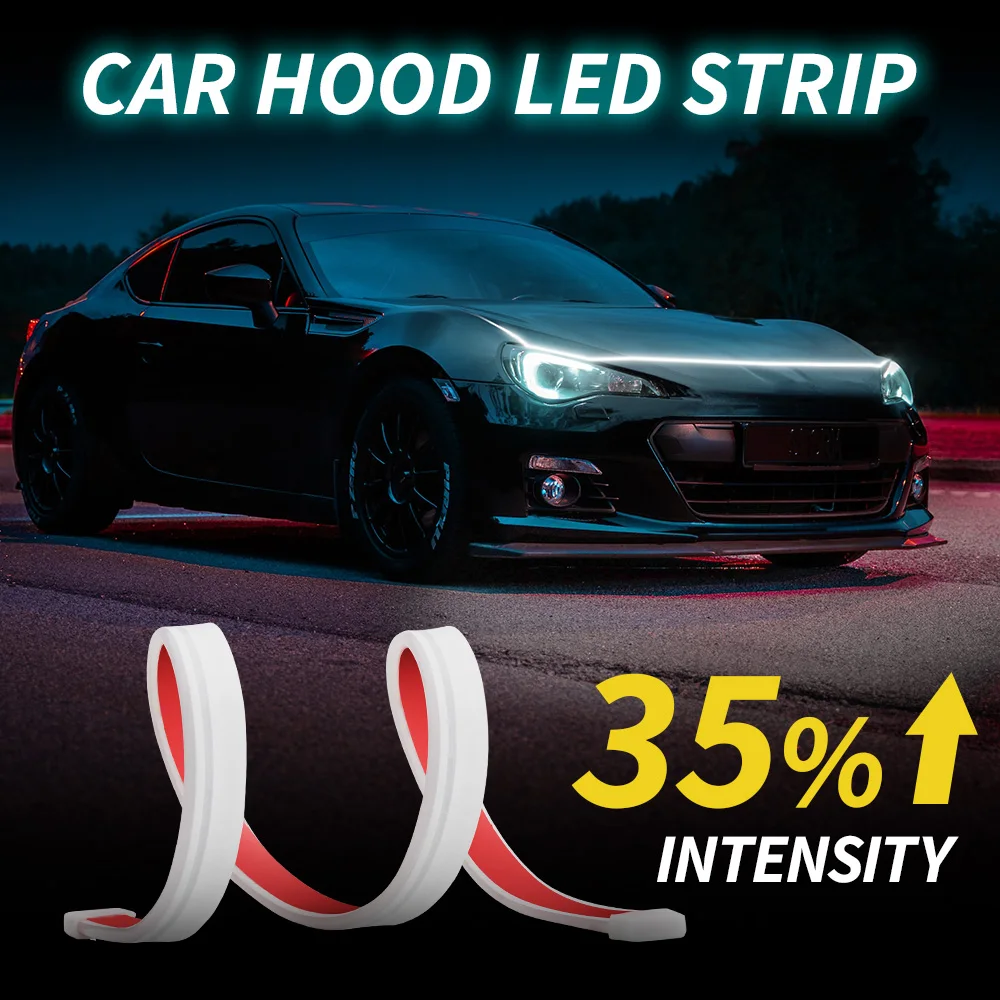 

Sequential Scan Led Car Hood Lights Universal Headlight Strip Car Decorative Atmosphere Lamp DRL Auto Daytime Running Lights 12V