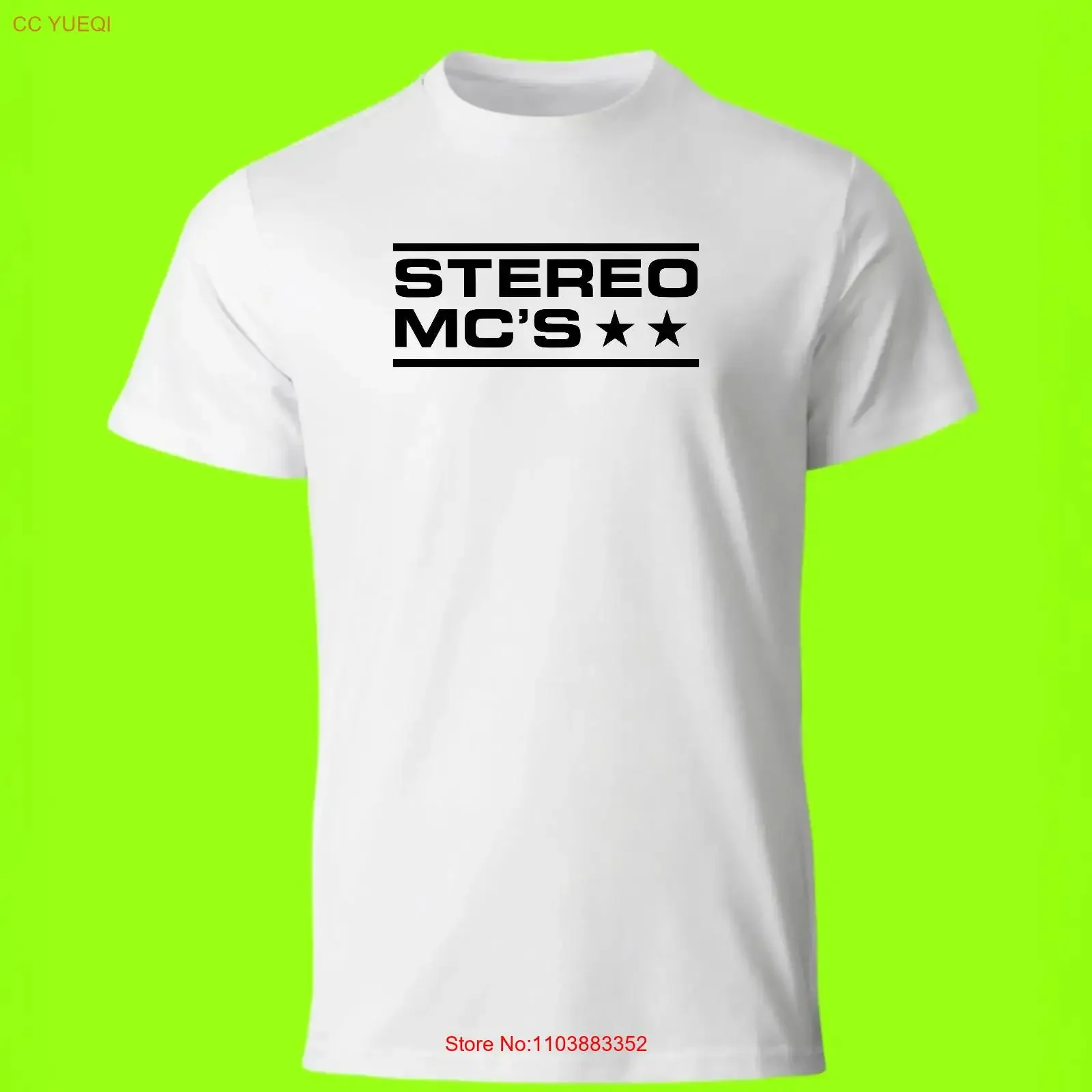 Camiseta estéreo MCs, estilo vintage de los años 80 y 90, con efecto lavado, ligeramente elegante y versátil, para uso diario.