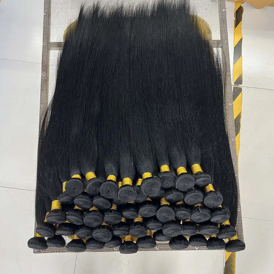 8-26 28 30 Inches Bone Straight Human Hair Bundles 15A Soft Real Raw Virgin Unprocessed Brazilian Human Hair Weave Extensions Long Remy Human Hair Extension Natural Black 1/3/4 Pcs Double Weft Bundle For Black Women Wholesale