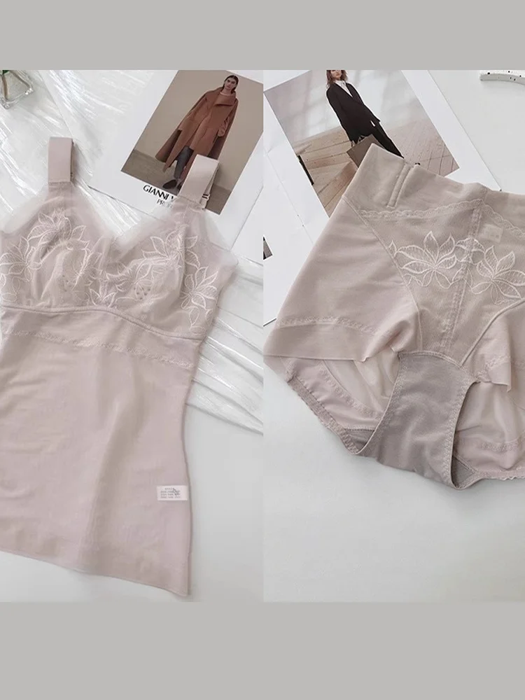 Ultradunne zomer tanktop set voor dames, strapless bodysuit, afslankend ondergoed, casual, polyester stof