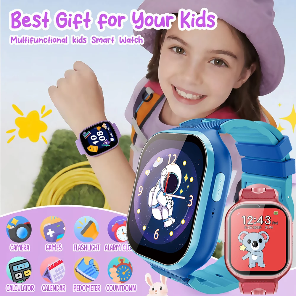 

2026 New Camera Smart Watch For Kids Games 1.83"HD Touch Screen Sleep Monitori Alarm Clock Partner Birthday Gifts Children Ht30