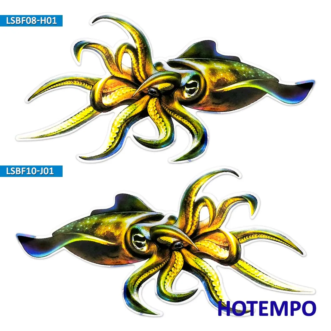 20cm lazer flaş dev kalamar Architeuthis Inkfish büyük okyanus balığı su geçirmez etiket balıkçı tekneler için motosiklet araba çıkartmaları