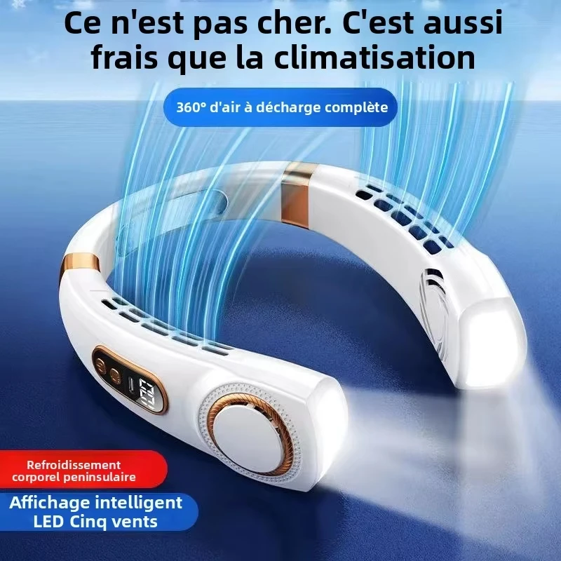 Портативный мини-подвесной вентилятор Xiaomi для шеи, цифровой дисплей, безлистный бесшумный электрический вентилятор, USB перезаряжаемый охладитель для шеи, кондиционер