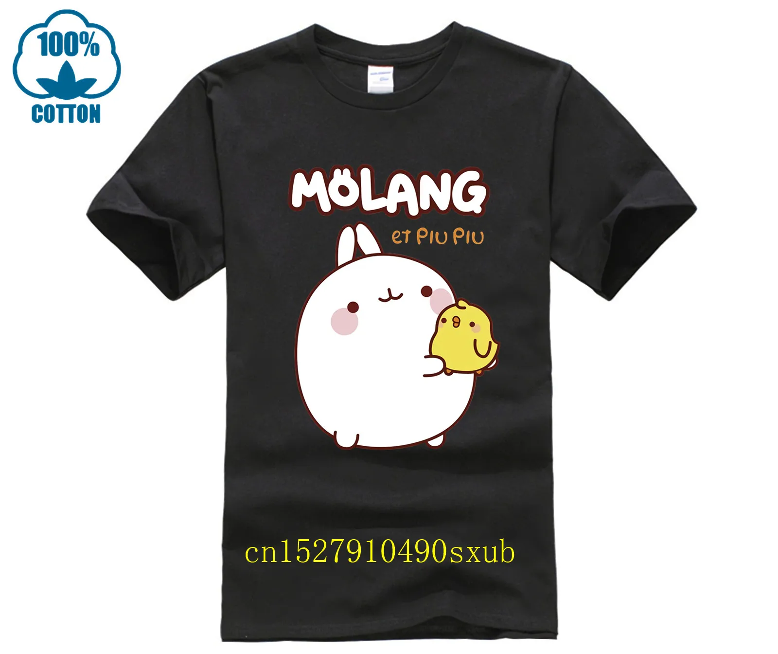 Hot men's fun casual print T-shirt Molang T Shirt man and woman tee