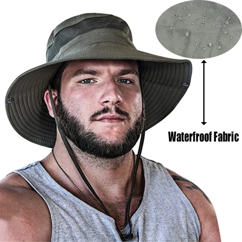 

Army green Fishing Hat UPF 50+ Wide Brim beach caps Sun Hat for Men Women unisex jungle green Bucket Hats for Hiking climbing