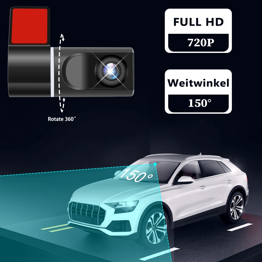 Podofo Auto DVR Camera ADAS Car Video Recorder 720P Video Recorder For Android Car Multimedia Video Player USB TF Card G-sensor