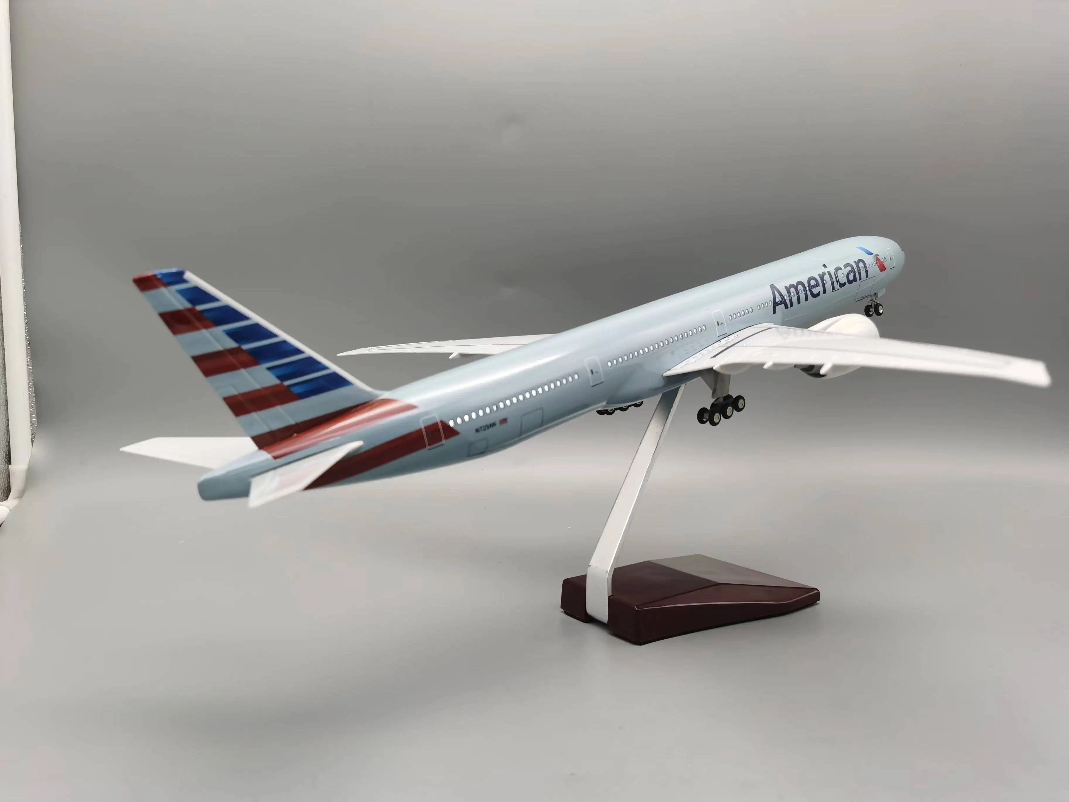 47CM Large Model Airplane American B777 Plane Models Diecast Airplanes American Airlines Boeing 777 for Collection