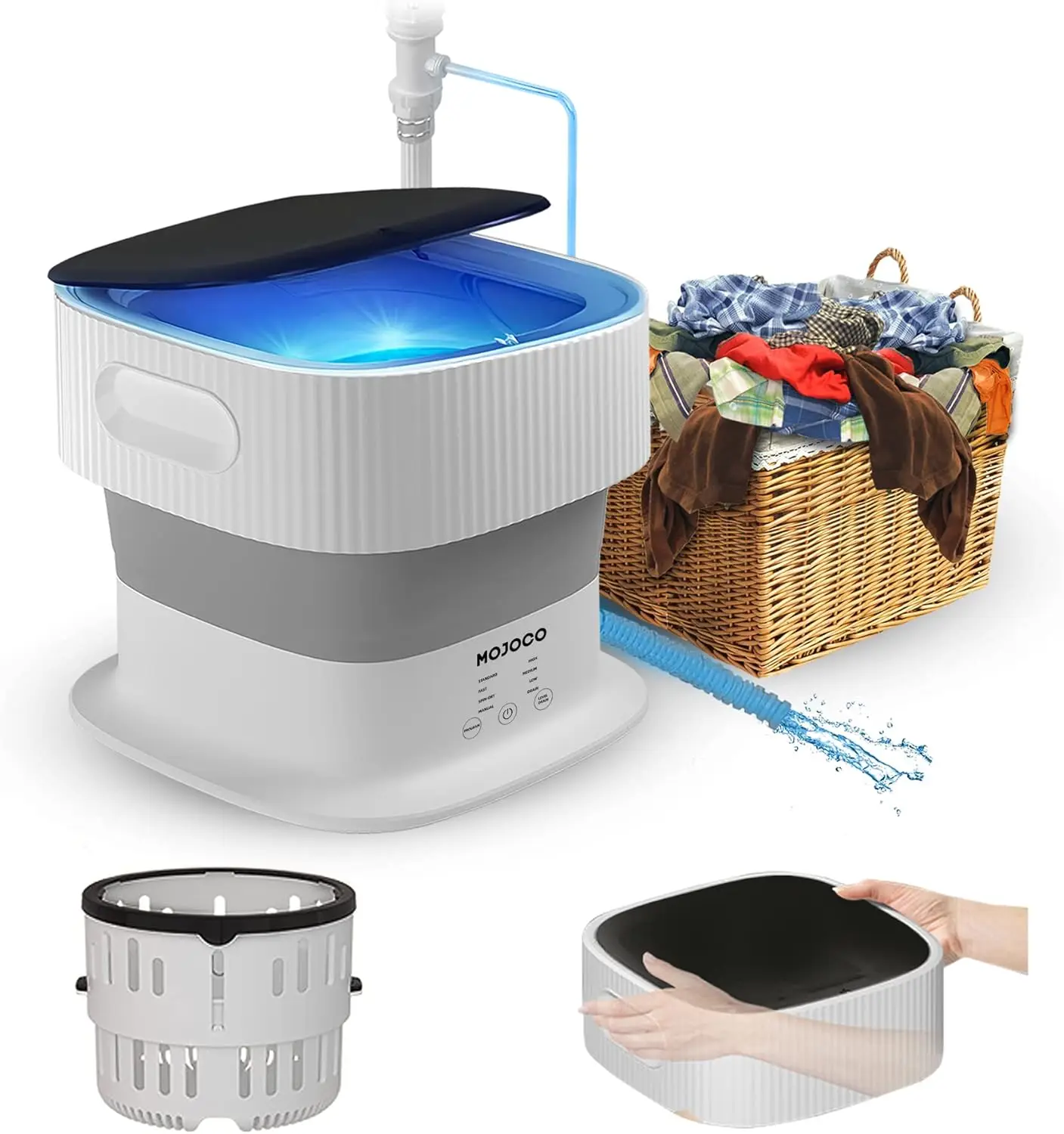 

Foldable Washing Machine - Portable Washing Machine for Baby/Girl Clothes/Socks/Underwear - Collapsible Mini Washer Machi