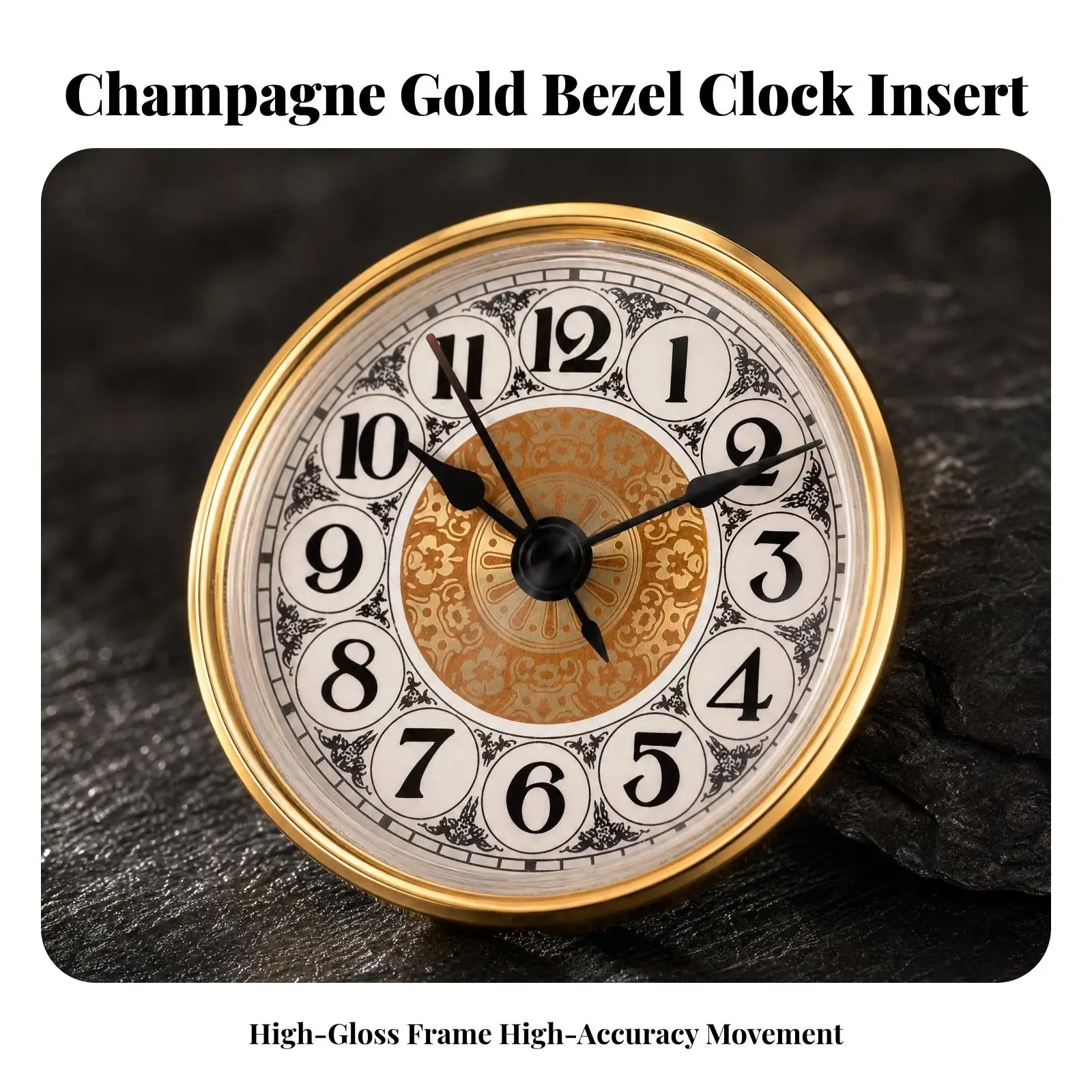 Plastic Quartz Clock Insert with Rubber Band for Secure Fit for DIY Clock Repair and Replacement Projects