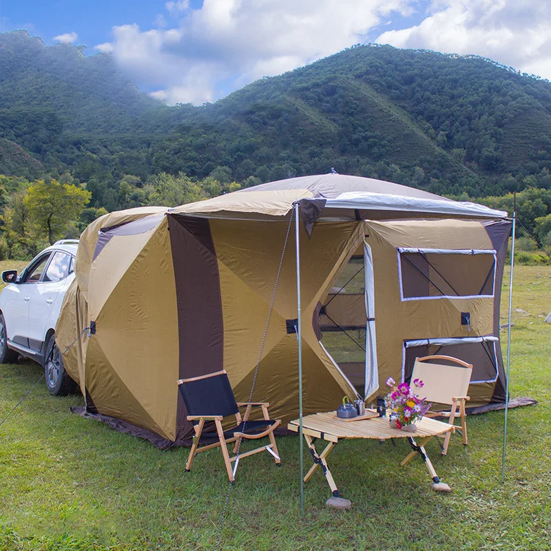 

Outdoor SUV Car Awning Camping Tent Self-Driving Tour Double Room Foldable Car Rear Extension Tent