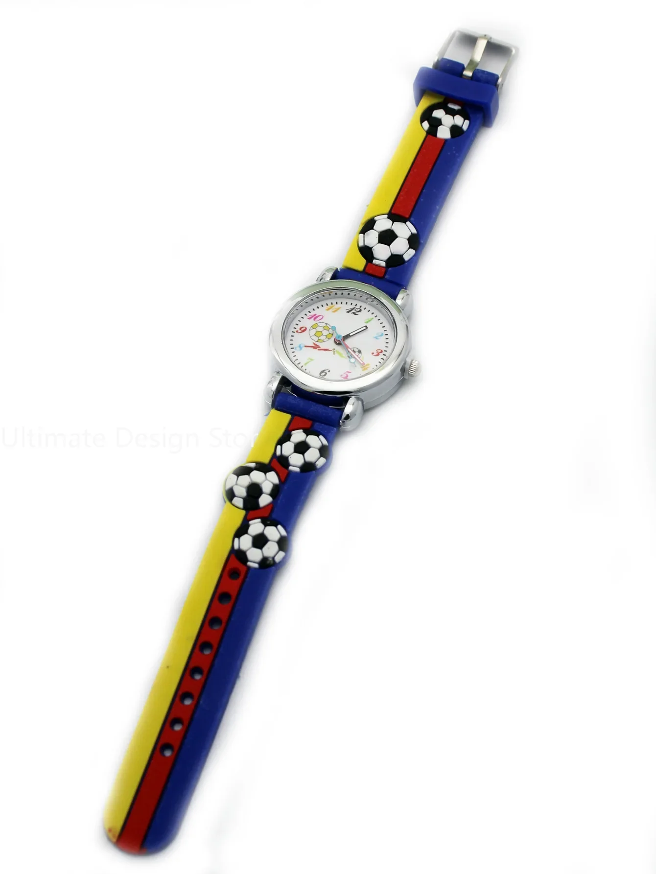 Nieuwe Mode Kleur Cartoon Voetbal Studenten Kinderen Kijken Quartz Horloge Sport Polshorloge Kids Cadeau