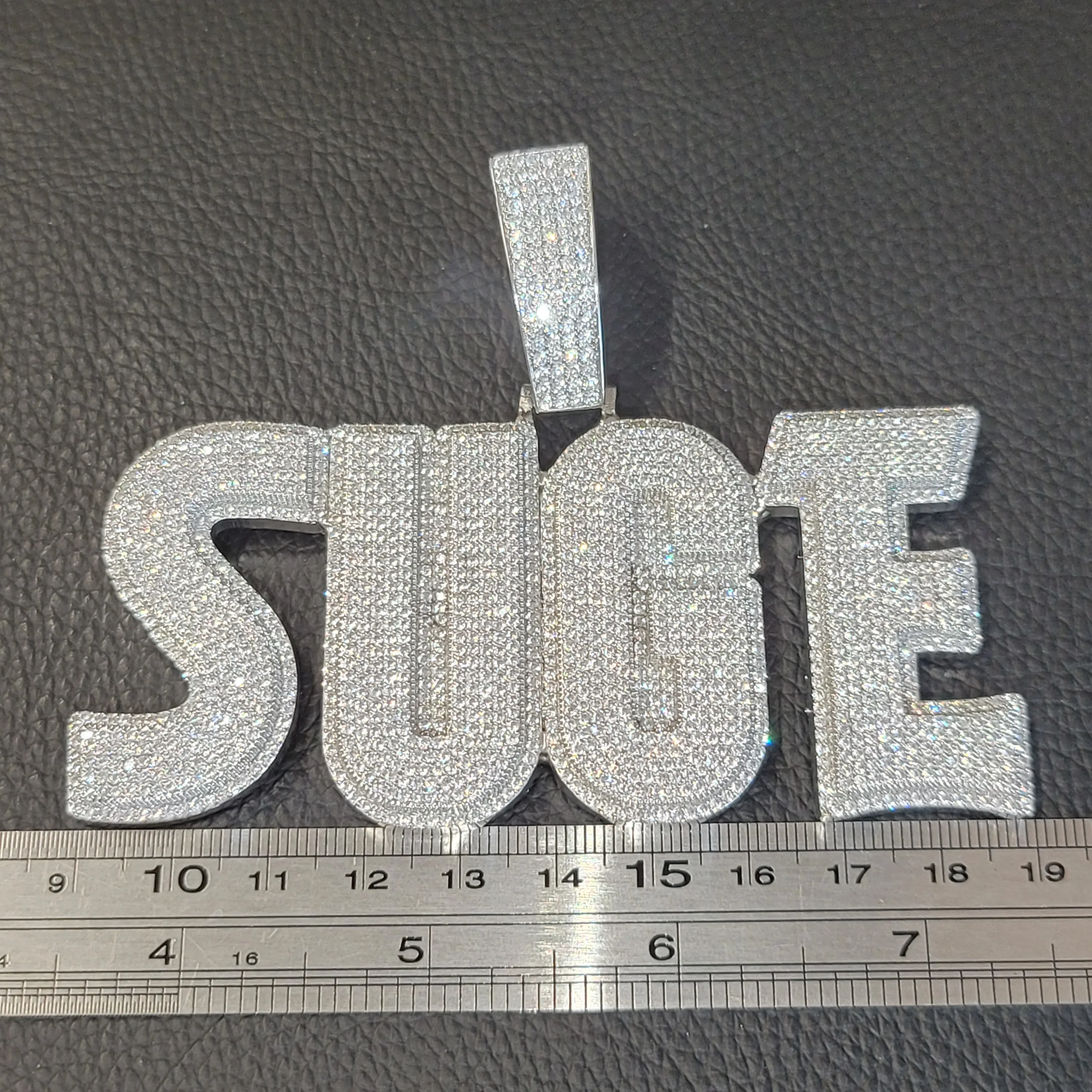 مخصص كامل الماس قلادة بحرف مع Baguettecz الكوبية سلسلة مثلج خارج اسم قلادة مزدوجة اللون الهيب هوب مجوهرات هدية له