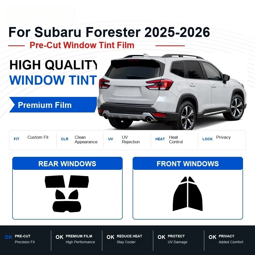 Pre-Cut Premium Window Tint For Subaru Forester 2025-2026 Front & Rear Windows, High Performance Film With UV & Heat Rejection