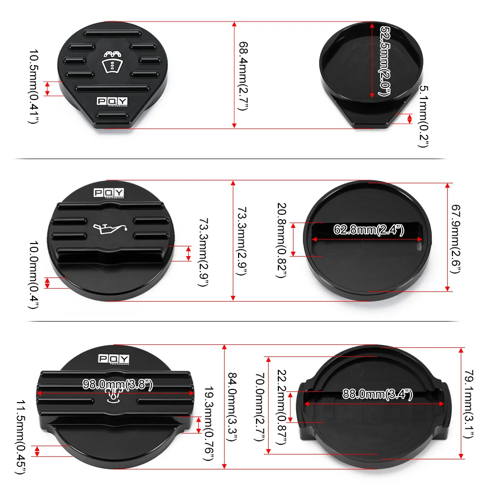 Tank Cap / Bottle Cap / Oil Cap for VW CC Golf GTI Audi Seat Skoda 2.0T Scirocco EA888 Engine Aluminium Protect Cap Cover