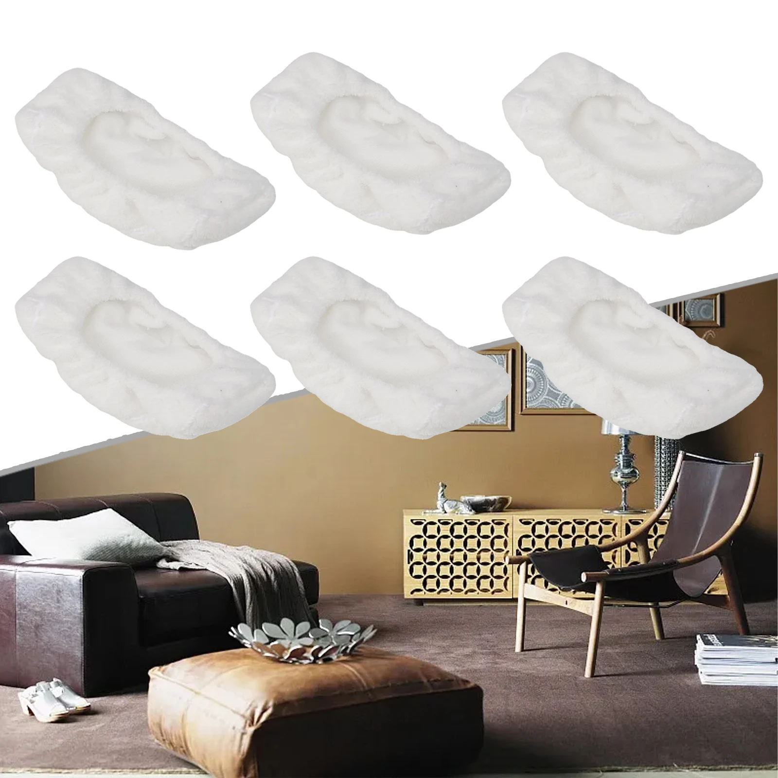 2/6 Pcs Microfiber Mop Pads Compatible For Oreck For Steam Mop STEAM100 STEAM100LRH Dry And Wet Usage Mop Cloths Pad Floor Clean