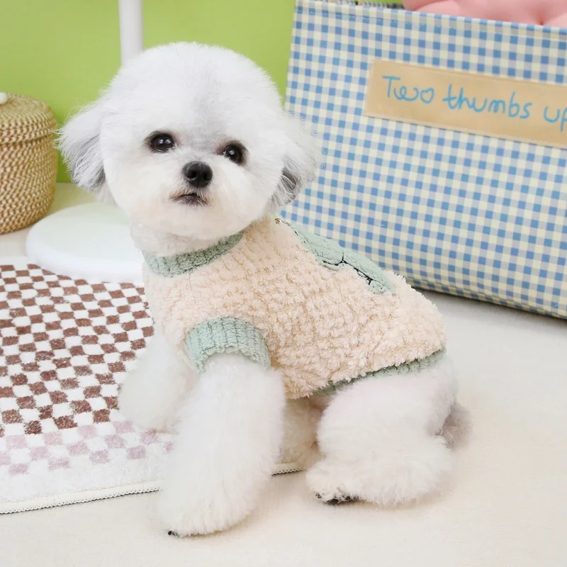 Modische Hundepullover Warme Plüsch-Hundekleidung Herbst Welpenweste mit Tierdruck Katzenpullover Niedlicher Haustier-Sweater Pudel-Bekleidung – Detail 10