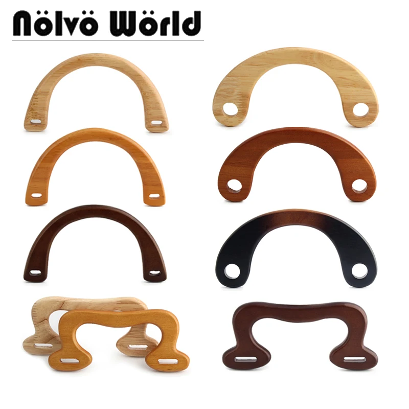 

2/4/10pcs Natural Wood Arch Bag Handle Crochet Knit bag Handles Replacement DIY Handbags Purse Luggage Handcrafted Handle